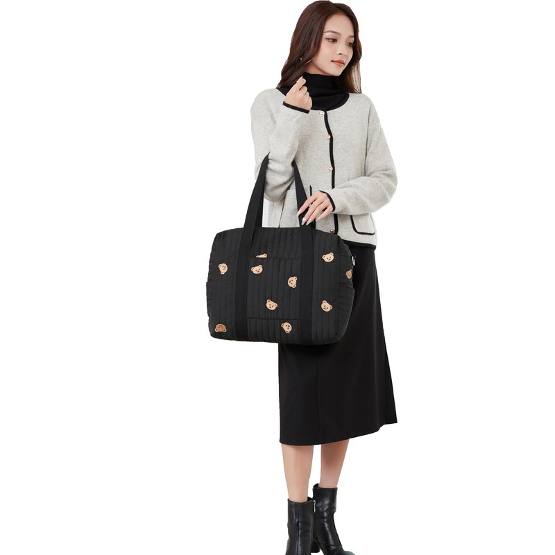 LORADI Convertible Diaper Bag Tote with Insulated Pockets and Stroller