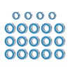 BRKRC 19Pcs Chrome Steel Metric Blue Rubber Sealed Ball Bearing