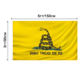 2PCS DONT TREAD ON ME FLAG 3x5 FT Polyester USA gadsden flag outdoor indoor Canvas Header and Double Stitched with two Brass Grommets