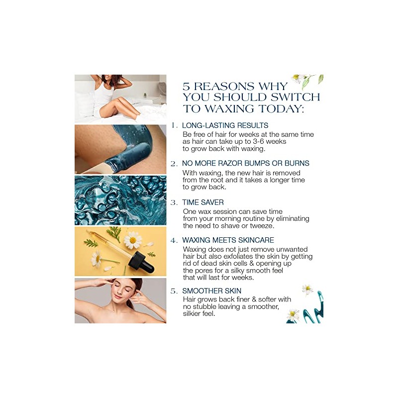 GiGi Hard Wax Beads, Soothing Azulene Hair Removal Wax for