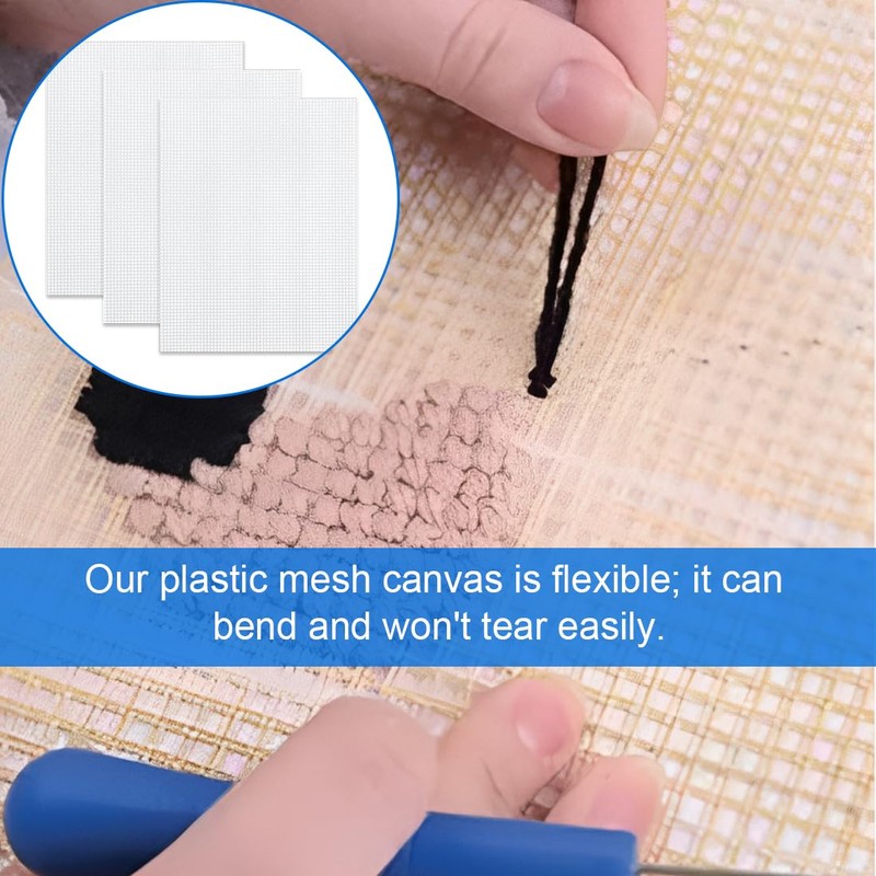 AOEVUIR Plastic Canvas Sheets Plastic Cross Stitch Mesh Fabric Canvas