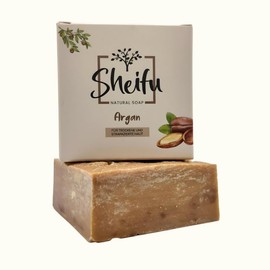 Sheifu Argan Oil Natural Soap, Shower Soap for Oily and Blemished Skin, Fights Pimples and Acne without Palm Oil, Vegan, Sustainable, Handmade, 125 g