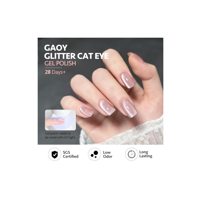 GAOY- Esmalte de uñas en gel con efecto ojo de