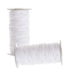 WedDecor 2MM Round Elastic Cord, for Sewing Mask Elastic Band, 3 Metres DIY Soft Braided Sewing Elastic Rope, DIY Clothes Making Sewing & Knitting, Arts & Crafts, White Elastic Cord