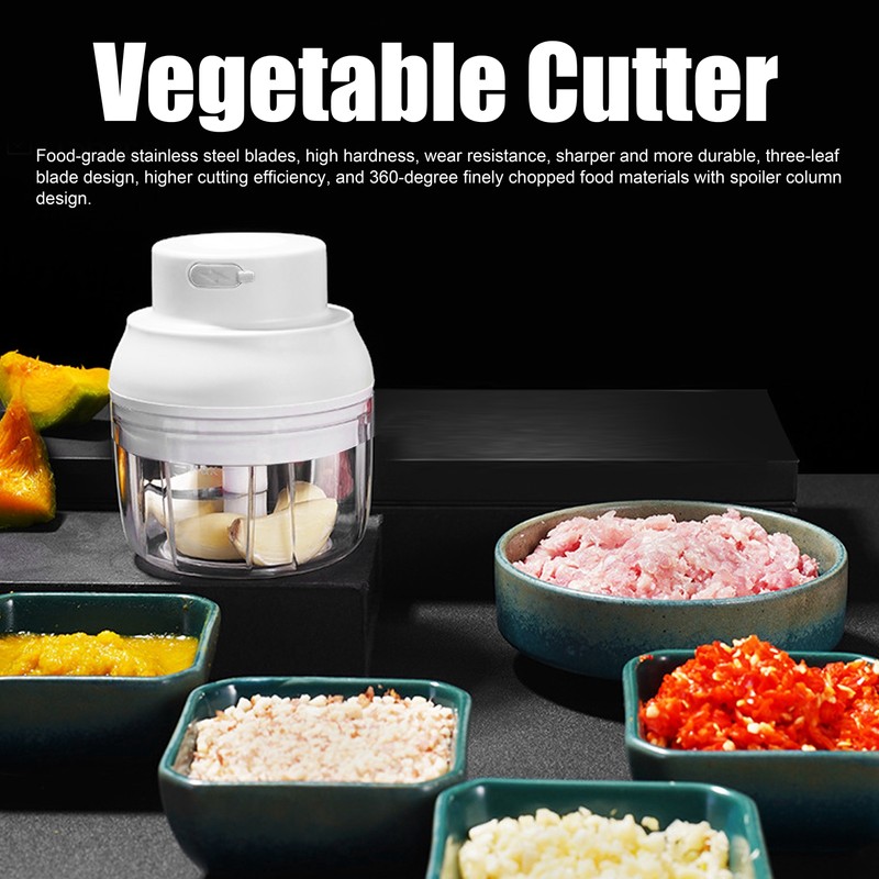 100ml USB Vegetable Cutter Mini Garlic Crusher Chopper Electric Garlic
