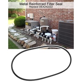 QAGGUM Metal Reinforced Filter Seal Replace DEX2422Z2 Fit for Hayward Pro-Grid and SwimClear Filter De3620 De4820 De7220 C4020 C5025, O-Ring Gasket Parts with Silicone Grease Lube Accessories, 1 Pcs