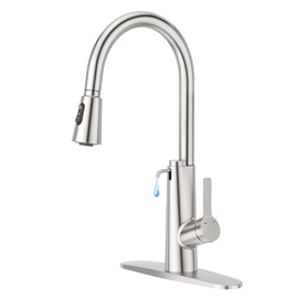 CREA 2 in 1 Kitchen Faucets with Soap Dispenser Built-in and Pull Down Sprayer,Single Handle Bar Sink Faucet 1 Hole Utility Laundry Commercial Faucet Brushed Nickel Stainless Steel