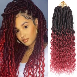 Deep Goddess LocsNew Soft Faux Locs Crochet Braids 18 Inch Deep Wave Pre Looped Crochet Hair for Black Women Hair Extensions(18 Inch 8 Pcs Tbug)