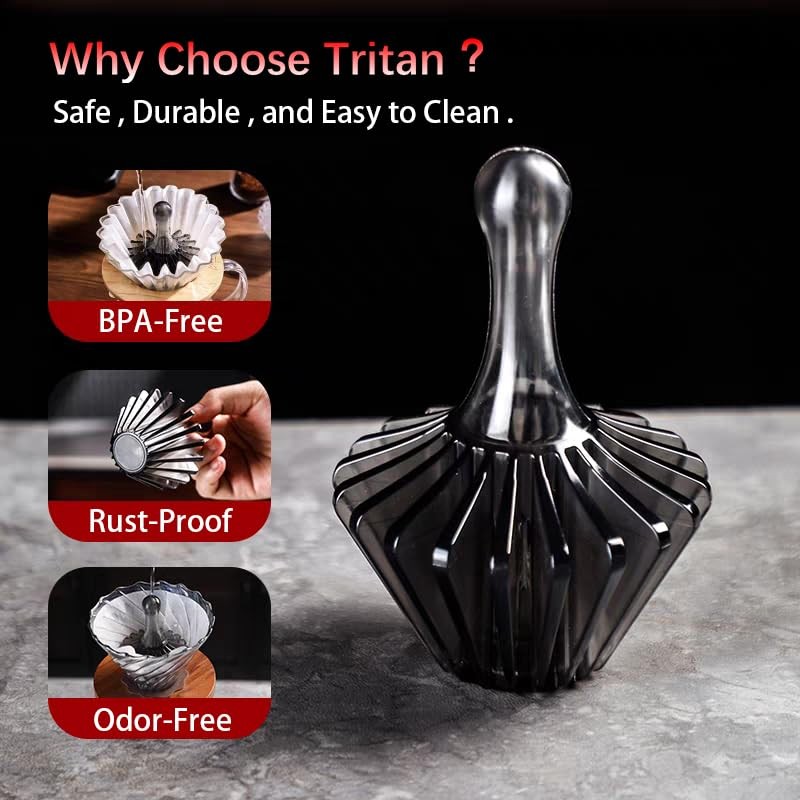 Coffee Filter Press Tool for V60 Cone Dripper Gray