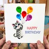 EcoLeafy Dot Cat Birthday Card - Quilled Tabby Cat Birthday