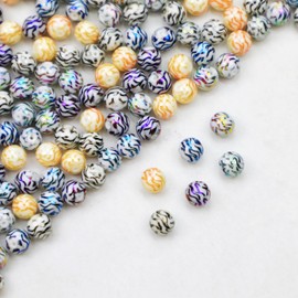 50pcs Fashion Colorful Christmas Bead Ceramic Beads for Jewelry Making Electroplated Hexagram Pattern Beads for DIY Crafts Jewelry Making Bracelets Necklace