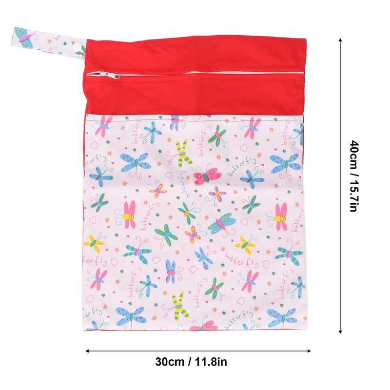 2pcs Cloth Diaper Wet Dry Bags Waterproof Reusable Wet Bags