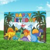 Dinosaur Birthday Party Backdrop Banner, 180 x 110 cm, Colourful