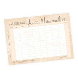 nikima Schönes für Kinder A5 Game Pad City Country River Travel Game Pad 50 Sheets Board Game