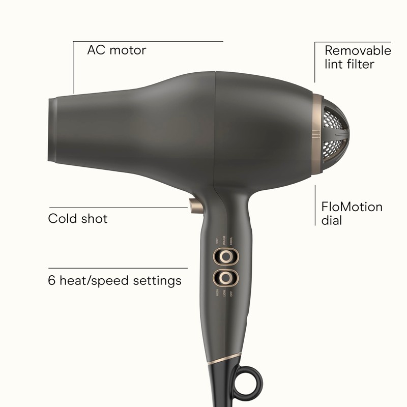 INFINITI PRO CONAIR FloMotion Pro Hair Dryer, Personalize Your Drying