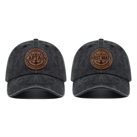 Rybicag - Sombrero de capitán y primer compañero para hombres y mujeres, regalo de barco fresco para propietarios de barcos o disfraz de barco, blanco/azul