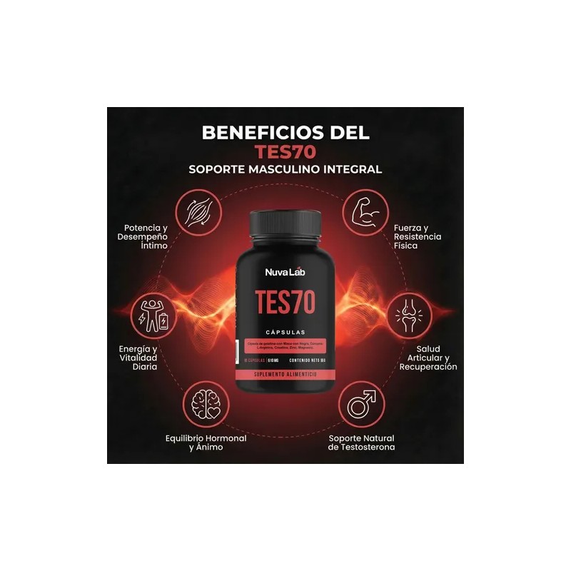 Vitaminas Para Testosterona Tes70 Para Hombres 90 Capsulas Sin Sabor