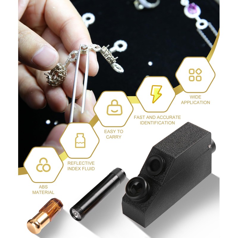 Gem Refractometer, Jewelry Refractometer, RHG181 1.30-1.81 Professional Ldentification Gem Refractometer,