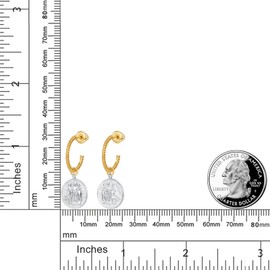 epicAqua Earrings Jewelry Gifts for Women - S925 Sterling Silver C-Shaped Hoop Earrings with Vintage Triple God Coin Drop for Women | Vintage-Style Jewelry Gifts for Ladies