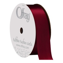 Offray Single Face Satin Craft Ribbon, 7/8-Inch x 18-Feet, Sherry