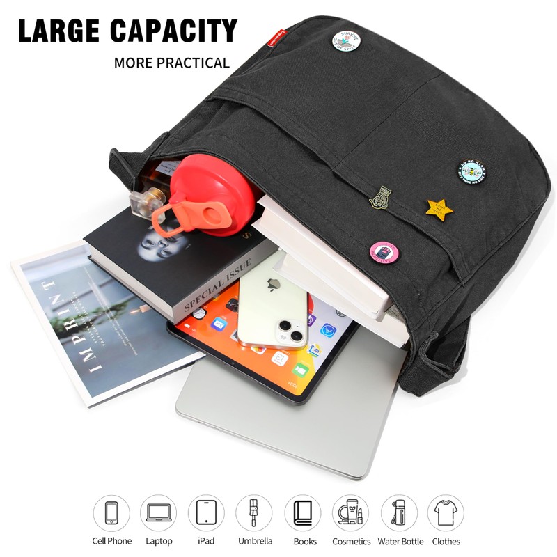 Captain Blues canvas tote bag (Black)