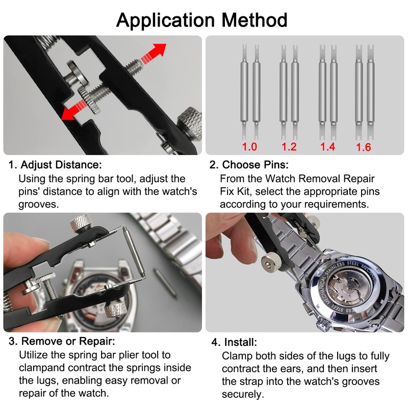 MFBJXC Watch Spring Bar Plier Tool Set Watchband Pliers with