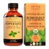 Organic Peppermint Essential Oil 4 oz, USDA Certified Mentha Piperita,