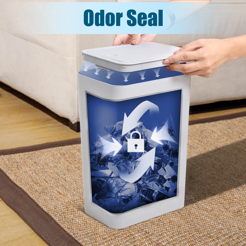 TIPGO Bathroom Trash Can with Lid, 10 Liter/ 2.6 Gallon