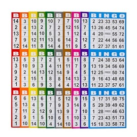 SEETOOOGAMES Tarjetas de papel para juego de bingo – 3 cartas – 100 libros de 10 hojas