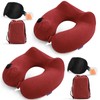 Glyzia 2 Pack Inflatable Travel Neck Pillows for Airplanes, Head
