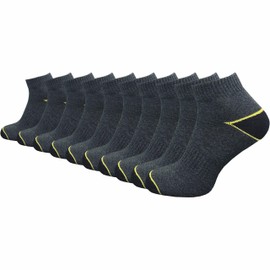 GAWILO 10 Pairs of Men's Short Work Socks - High Cotton Content - Without Pressing Toe Seam - Toe and Heel Extra Reinforced, gray, 43 - 46