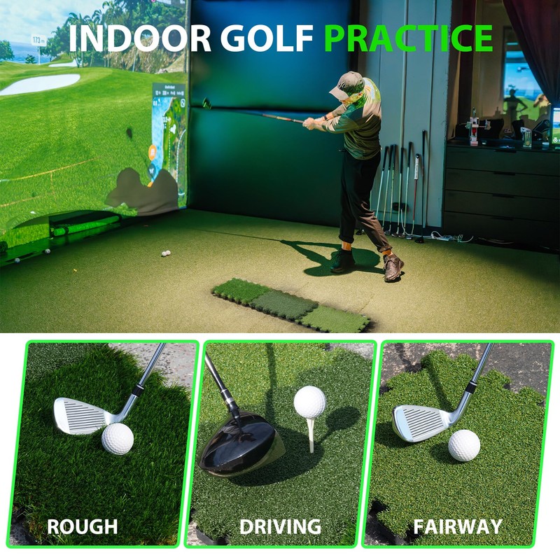 GAIARENA Tri-Turf Golf Hitting Mat Premium Indoor/Outdoor/Backyard Golfing Practice Mat