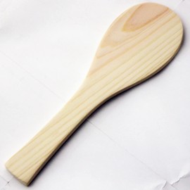 Nagao 16074-32 Hinoki Rice Spoon, Unpainted, 7.5 inches (19 cm), Wooden, Made in Japan