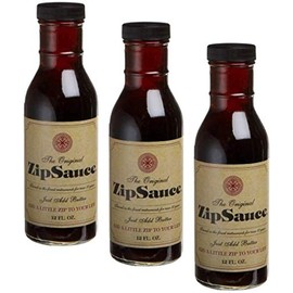 ZipSauce The Original Steak Sauce, Sugar Free, Gluten Free, 100% Vegan, 3-Pack 12 fl.oz. Bottles