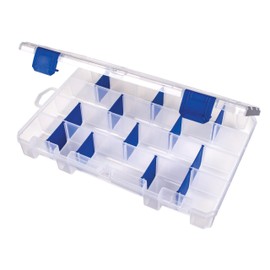 Flambeau Outdoors 4007 Tuff Tainer Fishing Tackle Box with Zerust Anti-Rust Dividers - Includes 12 Dividers, 24 Compartments, Clear Fishing Lure Organizer (11" x 7.25" x 1.75" D)