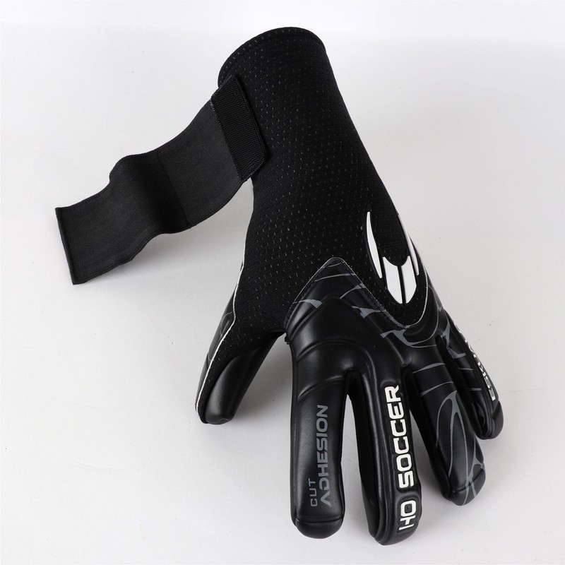 HO Soccer ESKUALO Blackout Goalkeeper Gloves, Plain, Children, Black 6