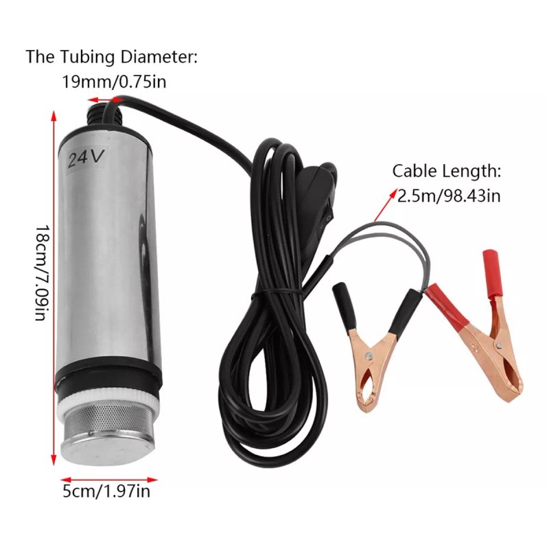 Generic Bomba De Líquido Dc 24v De Acero Inoxidable Sumergible