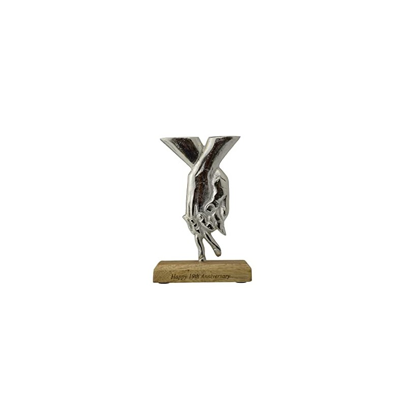 19th Anniversary Holding Hands Decoration – Free Standing Rustic Metal