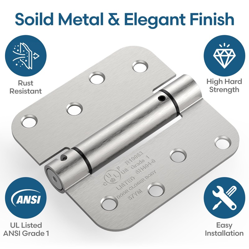 Treasem Self Closing Door Hinges, Auto Closing Spring Hinges with