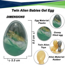 5x Random Twin Aliens in Egg, Bouncing Gooey Twin Babies Alien Eggs, Twin Aliens Toys Stocking Fillers for Kids 6+ Years