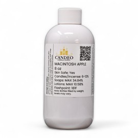 Macintosh Apple Fragrance Oil (8oz Bottle) | Candle Making, Soap Making, Room Sprays, Bath Bombs, Lotion, Car Fresheners, Wax Melts | Candeo Candle Supply | Phthalate Free & Prop 65 Compliant