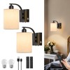 Powfloven Rechargeable Wall Sconces Set of 2, 12000mAh Black Dimmable