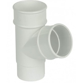 FLOPLAST 68mm Round 67 Degree Downpipe Branch - White