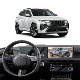 XCNGSUA 3PACK 2025 Tucson Tempered Glass Screen Protector for 2025 Hyundai Tucson(SE/SEL/SEL Convenience/XRT/Limited) 12.3" Navigtion Protector and AC Climate Protective Film,2025 Tucson Accessories