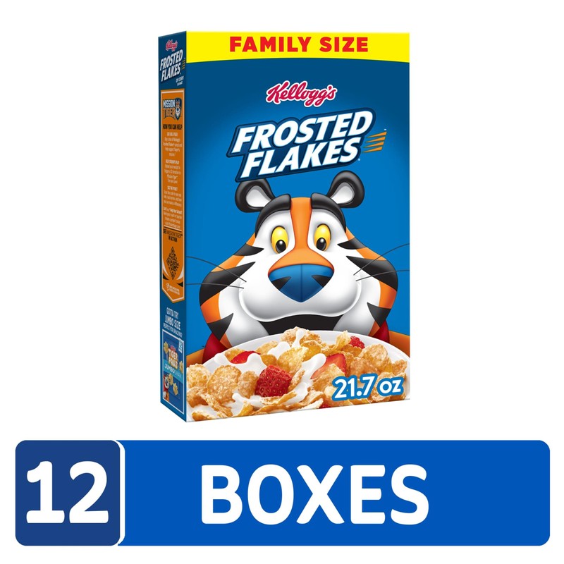 Kellogg's Frosted Flakes Breakfast Cereal, Kids Cereal, Family Breakfast, Family