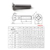M8x40 Carriage Bolts 304 Stainless Steel Square Bolts (Pack of