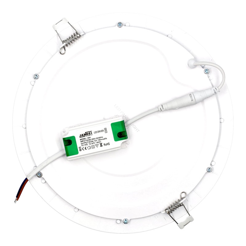 JANDEI - Downlight LED 18W Round 3000K/4200K/6000K Flat White Frosted