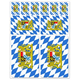 SkinoEu 10 x Vinyl Car Stickers Bavaria Flag Country Flag Car Motorcycle Bicycle Scooter Window D 3