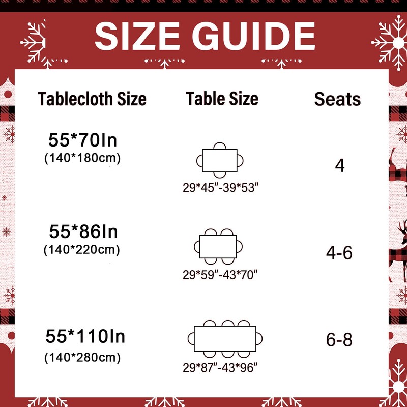 Halibutfly Christmas Tablecloth Vinyl Waterproof Oil-Proof Table Cover, Santa Claus