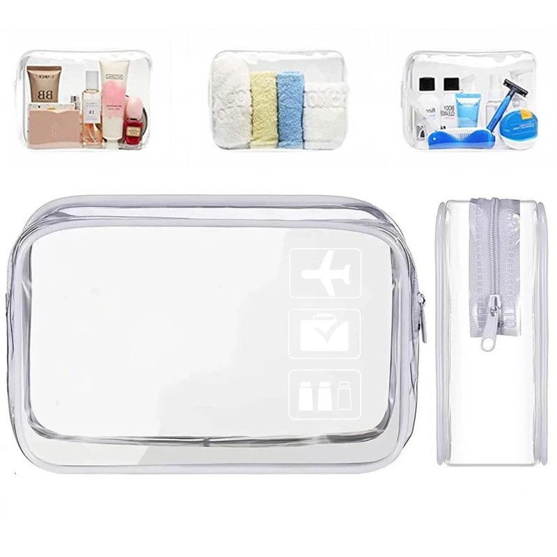 MORICOH Kulturbeutel, transparent, mit Reiseflaschen, 14-teiliges Set (100 ml) und